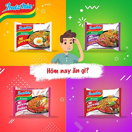 Thùng 40 Gói Mì Xào Khô Indomie goreng - mix vị