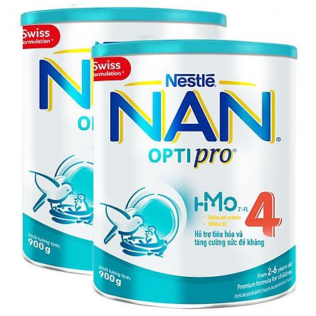 Combo 2 Lon Nan Optipro 4 HMO 900g - Tặng Bộ Gối Mền Chú Trâu