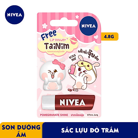 Son Dưỡng Môi Nivea Pomegranate Shine Caring Lip Balm - Tặng Kèm Ốp Son - 85207