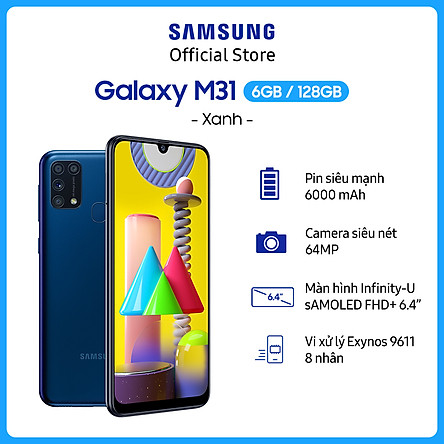 Điện Thoại Samsung Galaxy M31 (6GB/128GB) - Hàng Chính Hãng