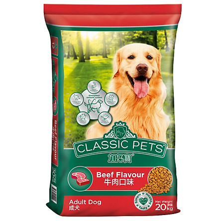 Đồ Ăn Cho Chó Trưởng Thành Hương Vị Thịt Bò Nướng Classic Pets (20kg)