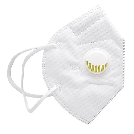 Hộp 5 cái Khẩu trang N95 Pro Mask, có van thở, kháng khuẩn, chống bụi siêu mịn PM2.5, màu trắng - ISO13485, CE, FDA - xuất khẩu Châu Âu , Mỹ ; Tặng móc treo khóa mica