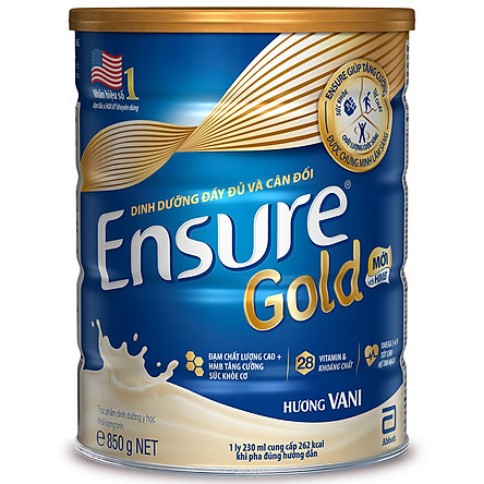 Sữa Bột Abbott Ensure Gold ESLA Dinh Dưỡng Đầy Đủ Và Cân Đối (850g)