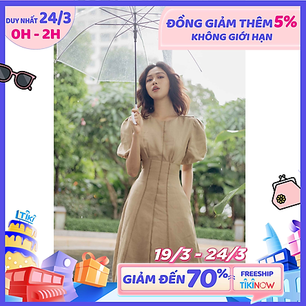 Váy maxi thiết kế - Đầm maxi tay phồng vintage Brenna dress - Đầm dự tiệc thiết kế 