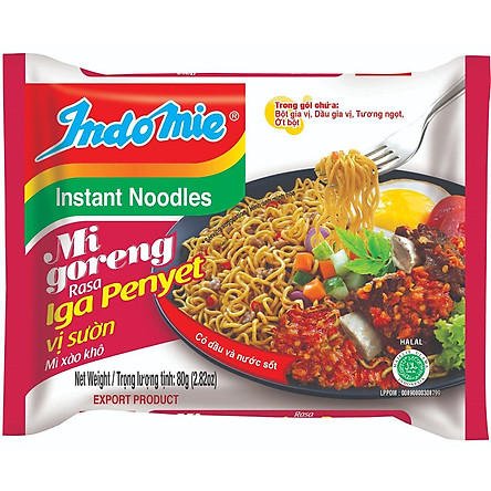 Mì Goreng Rasa Iga Penyet Vị Sườn Indomie (80G X 40 Gói/Thùng)