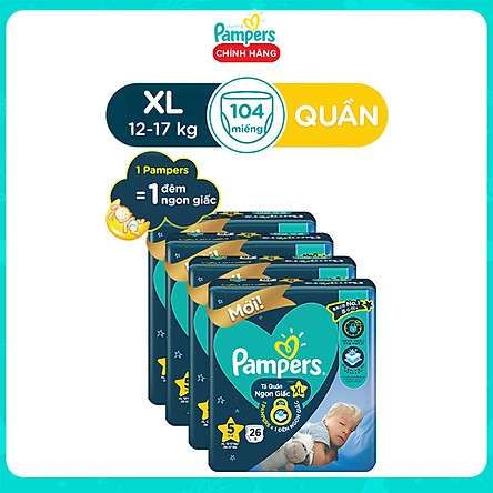 Combo 4 Tã Quần Pampers Ngủ Ngon - Bao Bì Ngẫu Nhiên