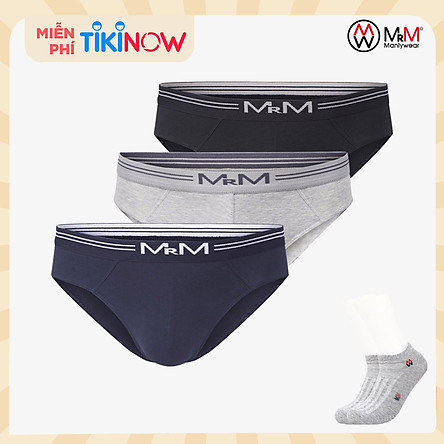 Combo 3 quần lót nam sợi cotton Organic mềm mịn thoáng mát co giãn 4 chiều MRM Manlywear (TẶNG Đôi Tất Nam Cao Cấp màu ngẫu nhiên)