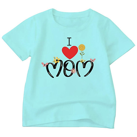 Áo thun Bé trai, gái loại 1 | chất cotton | Thoáng Mát | 6-45kg | I LOVE MOM | BTM80