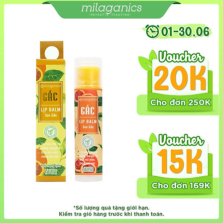 Son Gấc Thiên Nhiên Dưỡng Môi, Giảm Thâm  Milaganics (4.5g)