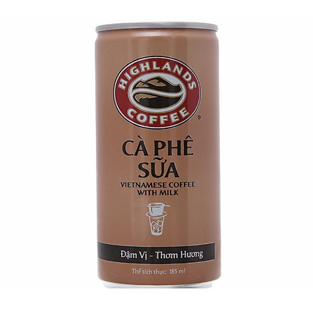 Thùng 24 Cà phê lon Cà Phê Sữa Đá Highlands Coffee (185ml/Lon)