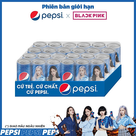 Thùng 24 Lon Nước Giải Khát Pepsi X Blackpink Phiên Bản Giới Hạn (330ml/Lon) (Mẫu Ngẫu Nhiên)