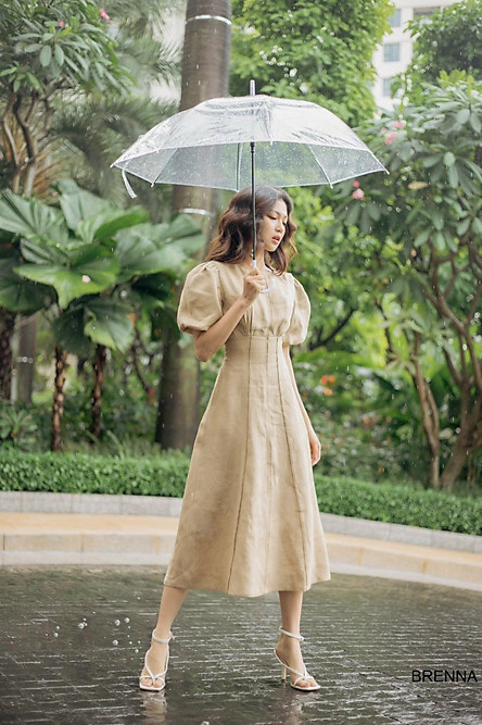 Váy maxi thiết kế - Đầm maxi tay phồng vintage Brenna dress - Đầm dự tiệc thiết kế 