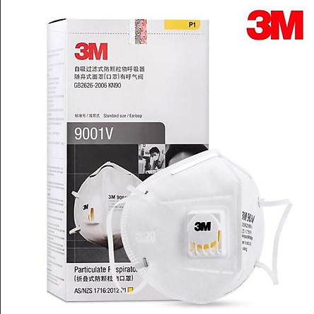 KHẨU TRANG Y TẾ 3M 9001V CÓ VAN, LỌC BỤI MỊN PM2.5