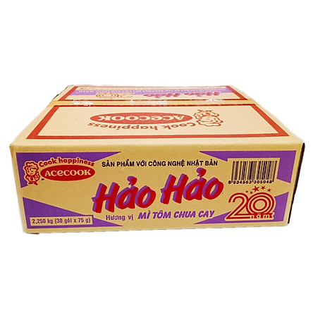 Thùng Mì Hảo Hảo Hương Vị Tôm Chua Cay (30 Gói/ Thùng)