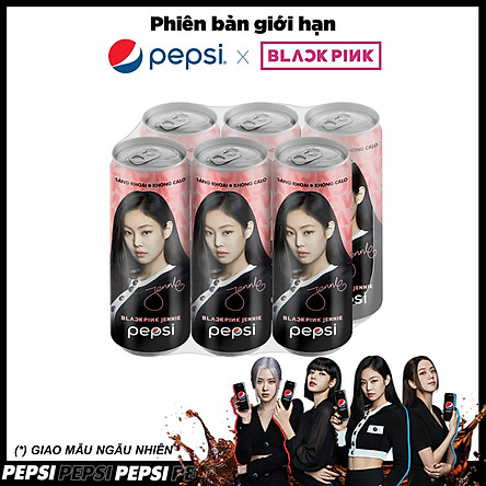 Lốc 6 Lon Nước Giải Khát Pepsi x Blackpink Phiên Bản Giới Hạn (330ml/Lon) (Mẫu ngẫu nhiên)