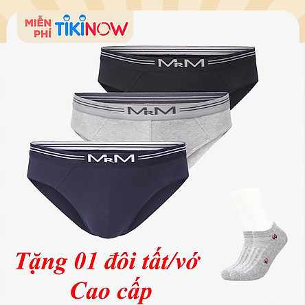 Combo 3 Quần Sịp Nam Quần Lót Nam Sợi Cotton Mềm Mịn Siêu Thoáng Mát, Co Giãn 4 Chiều Cao Cấp MRM FASHION (TẶNG Đôi Tất Nam Cao Cấp màu ngẫu nhiên)