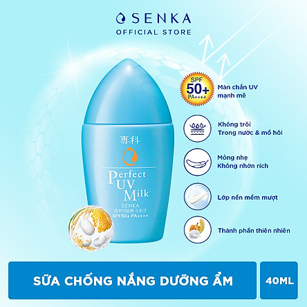 Kem Chống Nắng Dạng Sữa Senka Perfect UV Milk SPF 50+, PA++++ 41095 (40ml)