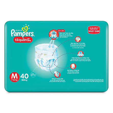 Tã Quần Pampers Giữ Dáng Mới Gói Lớn L36/XL32/XXL28/M40