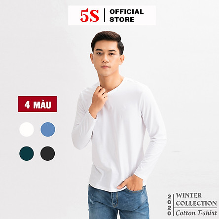 Áo Thun Nam Dài Tay 5S (ATO20), Vải Cotton Spandex Cao Cấp, 4 Màu Cơ Bản N1