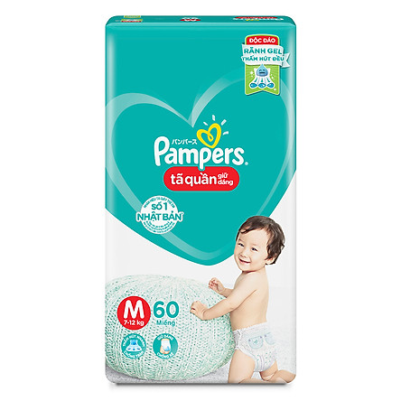 Combo 3 Tã Quần Pampers Giữ Dáng Mới Gói Đại M60/L54/XXL44/XL48