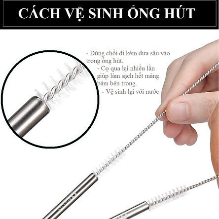 Bộ 4 ống hút Inox 304 kèm cọ rửa DandiHome