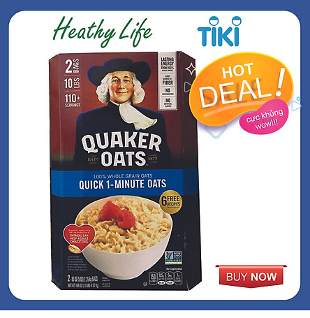 Yến Mạch Quaker Oats Quick - 1 Minute 4.52kg ( Dạng Hạt Cán Vỡ nk my  )