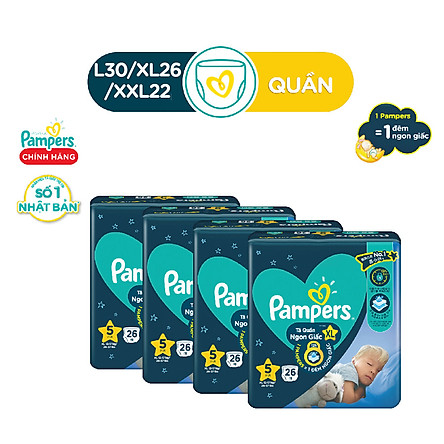 Combo 4 Tã Quần Pampers Ngủ Ngon - Bao Bì Ngẫu Nhiên