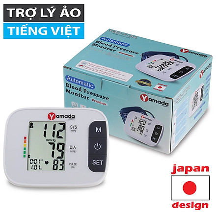 Máy đo huyết áp bắp tay điện tử Yamada Nhật Bản - công nghệ Assistant+ giọng nói tiếng Việt, đọc kết quả, cảnh báo nhịp tim Heart Link, đo chính xác, thiết kế cao cấp