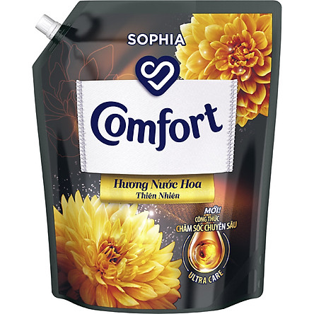 Nước Xả Làm Mềm Vải Comfort Chăm Sóc Chuyên Sâu Hương Nước Hoa Thiên Nhiên Sophia túi 3.8L