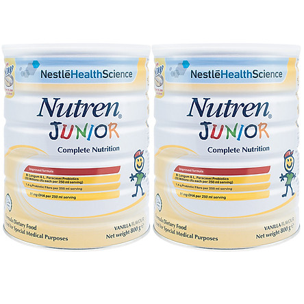 Combo 2 Sản Phẩm Dinh Dưỡng Y Học NUTREN JUNIOR lon 800g - Tặng balo con voi