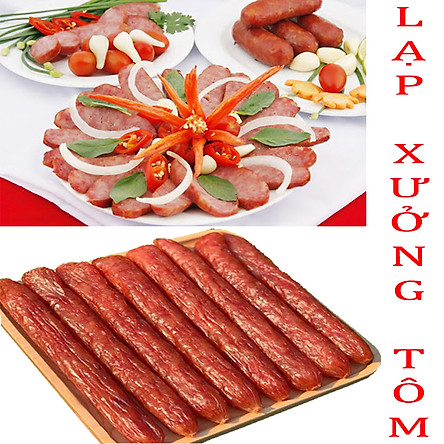 Lạp xưởng tôm tươi đặc sản Sóc Trăng - Bịch 500G hút chân không