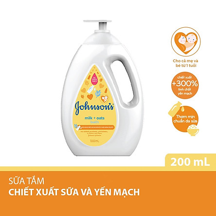 Sữa tắm Johnson's Baby chứa sữa và yến mạch (1000ml)