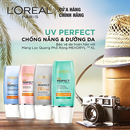 Kem Chống Nắng Sáng Hồng Da Bảo Vệ 12h L'oreal SPF50/PA+++ UVP  (30ml)