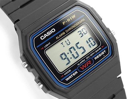 Đồng hồ unisex dây nhựa Casio F-91W-1DG