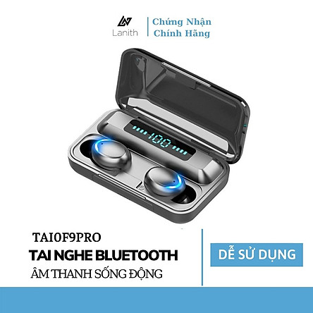 Tai nghe bluetooth Lanith F9 Pro 5.0 - Tai nghe nhét tai kết nối không dây phiên bản quốc tế - Âm bass êm và sâu, chip AIC chống gây chói tai - Thiết kế thời thượng, hiện đại - Hàng nhập khẩu - TAI0F9PRO