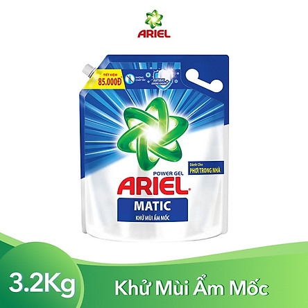 Nước Giặt Ariel Khử Mùi Ẩm Mốc Túi 3.2kg