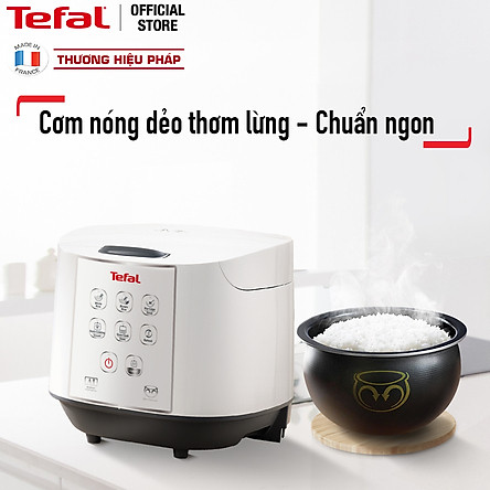 Nồi cơm điện tử Tefal RK733168 - 1.8L 750W - Lòng nồi niêu vân đá cao cấp - Giữ ấm 12 tiếng - Công nghệ Fuzzy Logic - Hàng chính hãng