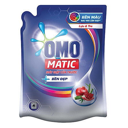 Combo 2 Túi Nước Giặt OMO Matic Bền Đẹp Lựu Và Tre Cho Máy Giặt Cửa Trước (2.3kg/Túi)