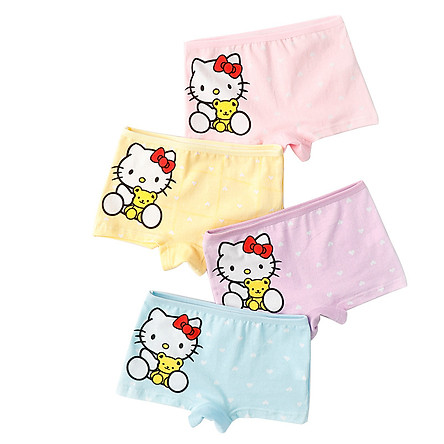 Set 04 Quần Chip Đùi Họa Tiết Hoạt Hình, Công Chúa Dễ Thương Nhiều Màu Cho Bé Gái Từ 8-30kg