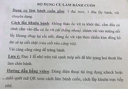 Bộ Dụng Cụ 3 Món Đai Inox, Vải Và Cây Gạt Làm Bánh Cuốn Tiện Dụng