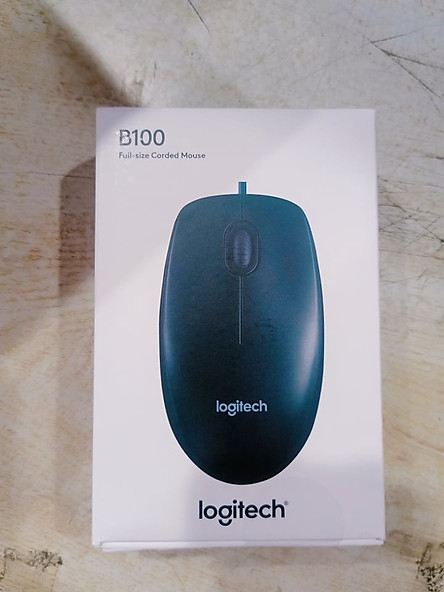 Chuột Máy Tính Có Dây Logitech B100 Black Chân USB - Hàng Chính Hãng