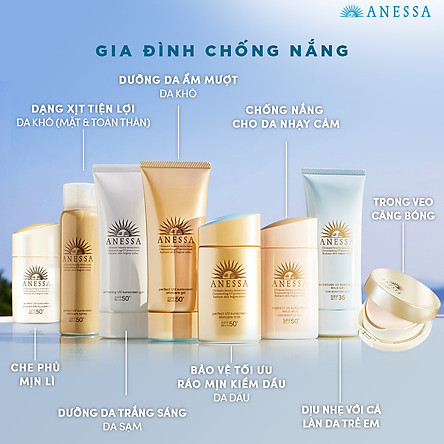 Kem chống nắng dạng gel bảo vệ hoàn hảo Anessa Perfect UV Sunscreen Skincare Gel 90g