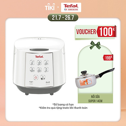 Nồi cơm điện tử Tefal RK733168 - 1.8L 750W - Lòng nồi niêu vân đá cao cấp - Giữ ấm 12 tiếng - Công nghệ Fuzzy Logic - Hàng chính hãng