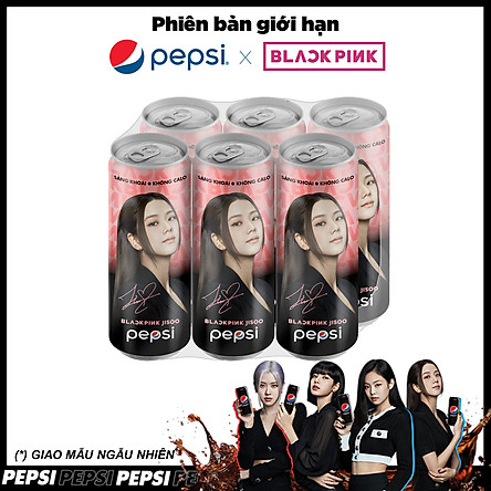 Lốc 6 Lon Nước Giải Khát Pepsi x Blackpink Phiên Bản Giới Hạn (330ml/Lon) (Mẫu ngẫu nhiên)