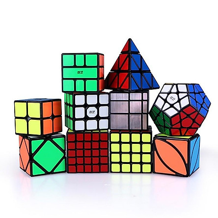 Bộ Sưu Tập Khối Rubik 2x2 3x3 4x4 5x5 Tam Giác Biến thể Viền đen cao cấp QiYi
