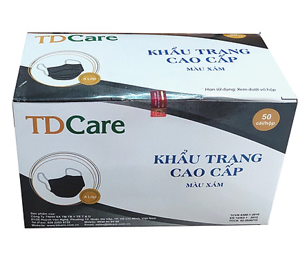 Khẩu Trang Y Tế TDCare 4 Lớp- Hộp 50 Cái.