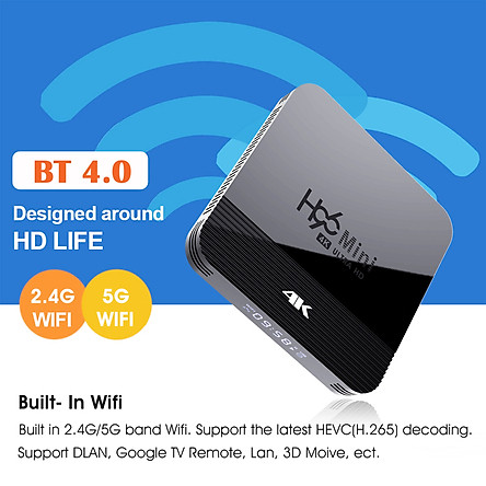 Android TV BOX, tivi box RAM 2G, Bộ nhớ 16G, xem phim 4K, hỗ trợ tính năng tìm kiếm bằng giọng nói mới nhất hiện nay H96MINIH8