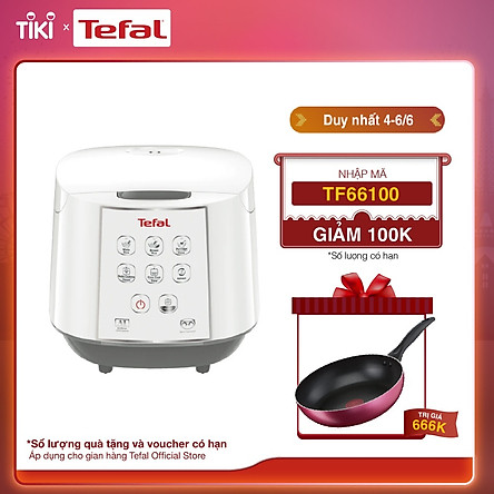 Nồi cơm điện tử Tefal RK733168 - 1.8L 750W - Lòng nồi niêu vân đá cao cấp - Giữ ấm 12 tiếng - Công nghệ Fuzzy Logic - Hàng chính hãng