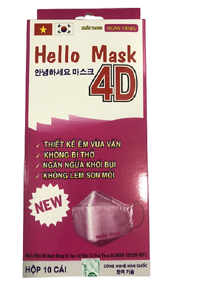 Khẩu trang 4D kháng khuẩn Hello Mask Fashion - Premium
