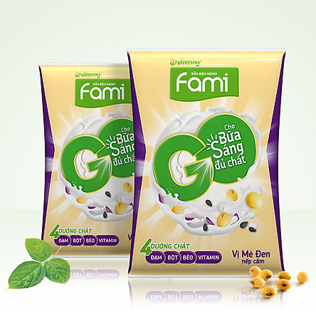 Thùng Sữa Đậu Nành Famigo Mè Đen Nếp Cẩm (200ml x 40 Bịch)